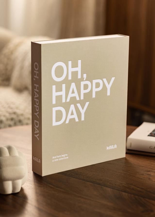 KAILA OH HAPPY DAY Grey - Coffee Table Photo Album (60 mustad lehekülge)