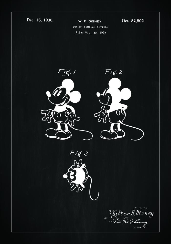 Patenteeritud joonistus - Disney - Mickey Mouse - muster reklaamplakat