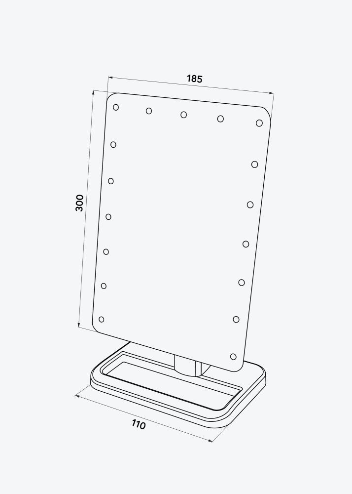 KAILA meikimispeegel LED m. Bluetooth kolar roosakas kuldne 18x30 cm