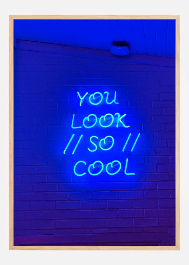 Blue Neon Sign Plakat