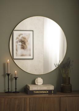 KAILA Round Mirror - Thin Brass 80 cm Ø