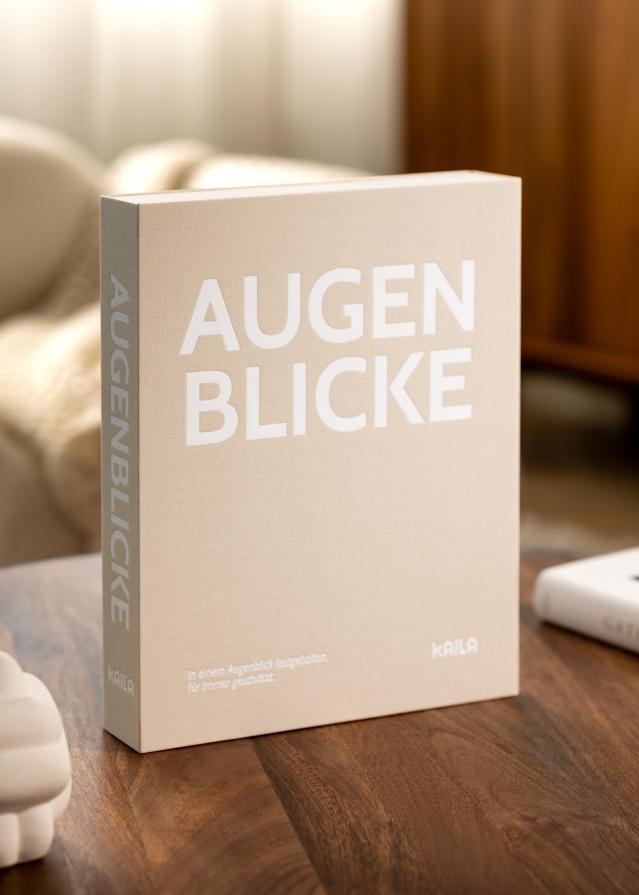 KAILA AUGENBLICKE Creme - Coffee Table Photo Album (60 mustad lehekuljed)