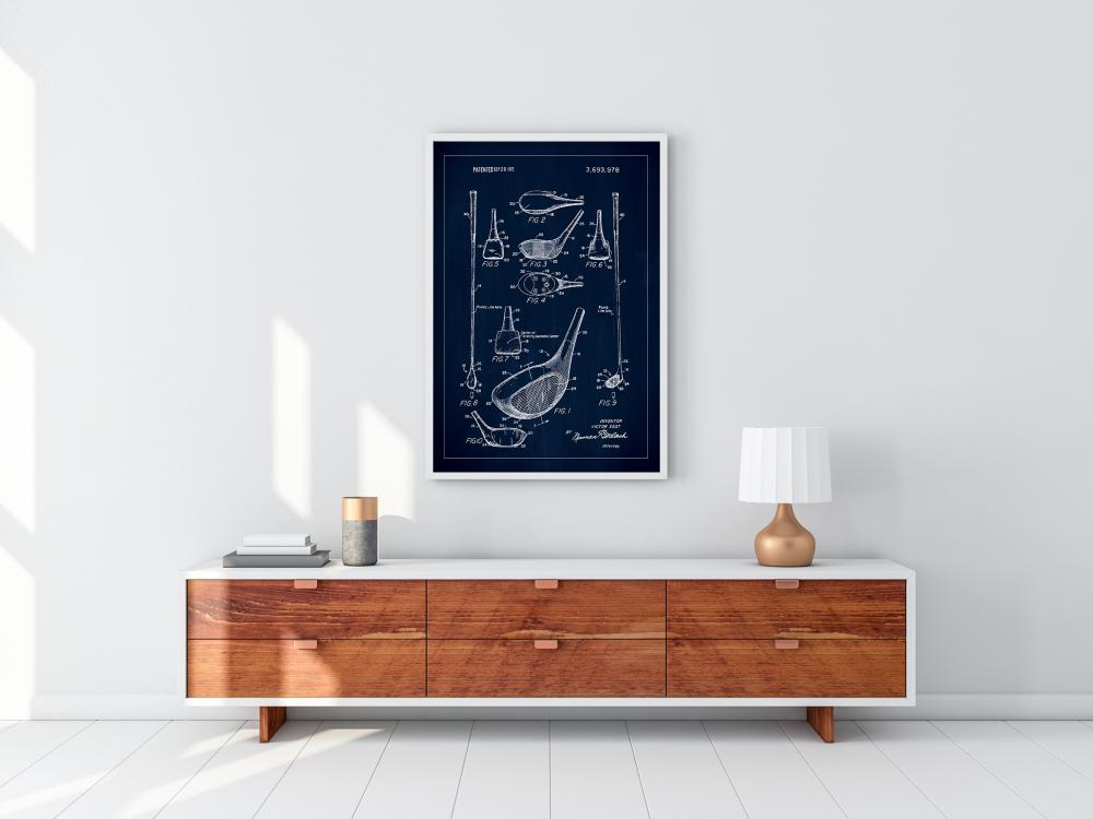 Patent Print - Golf Club - Blue reklaamplakat