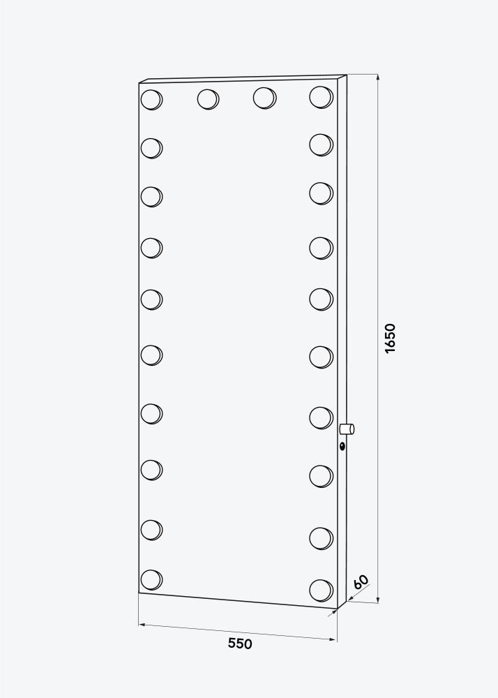 KAILA peegel mand LED hobedane 55x165 cm