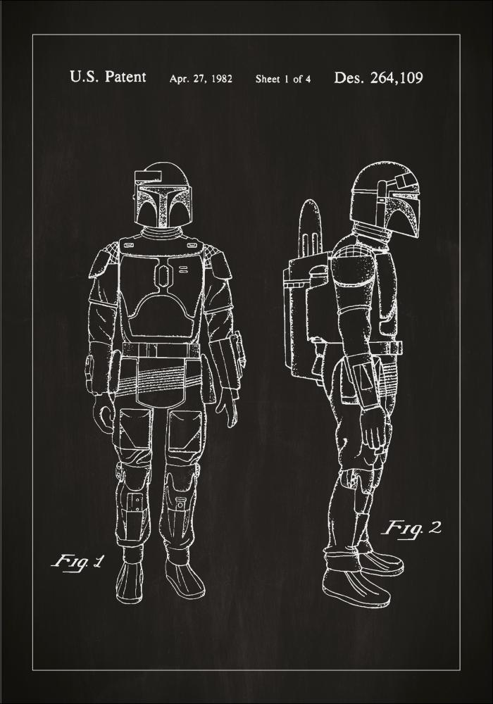 Patenteeritud joonistus - Star Wars - Boba Fett - muster reklaamplakat