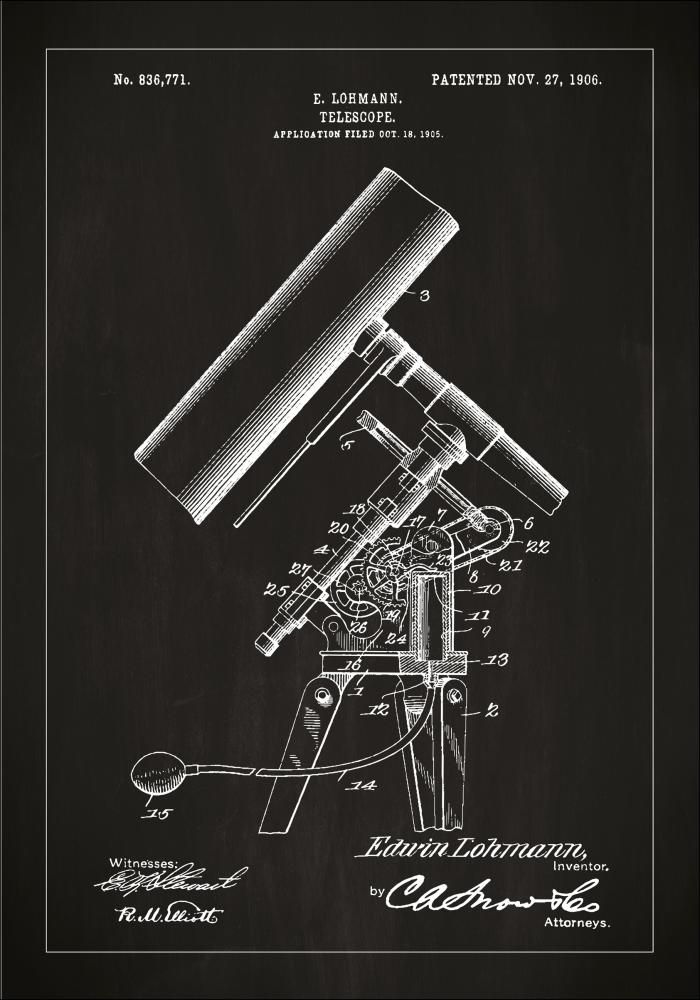 Patenteeritud joonistus - teleskoop - muster Plakat