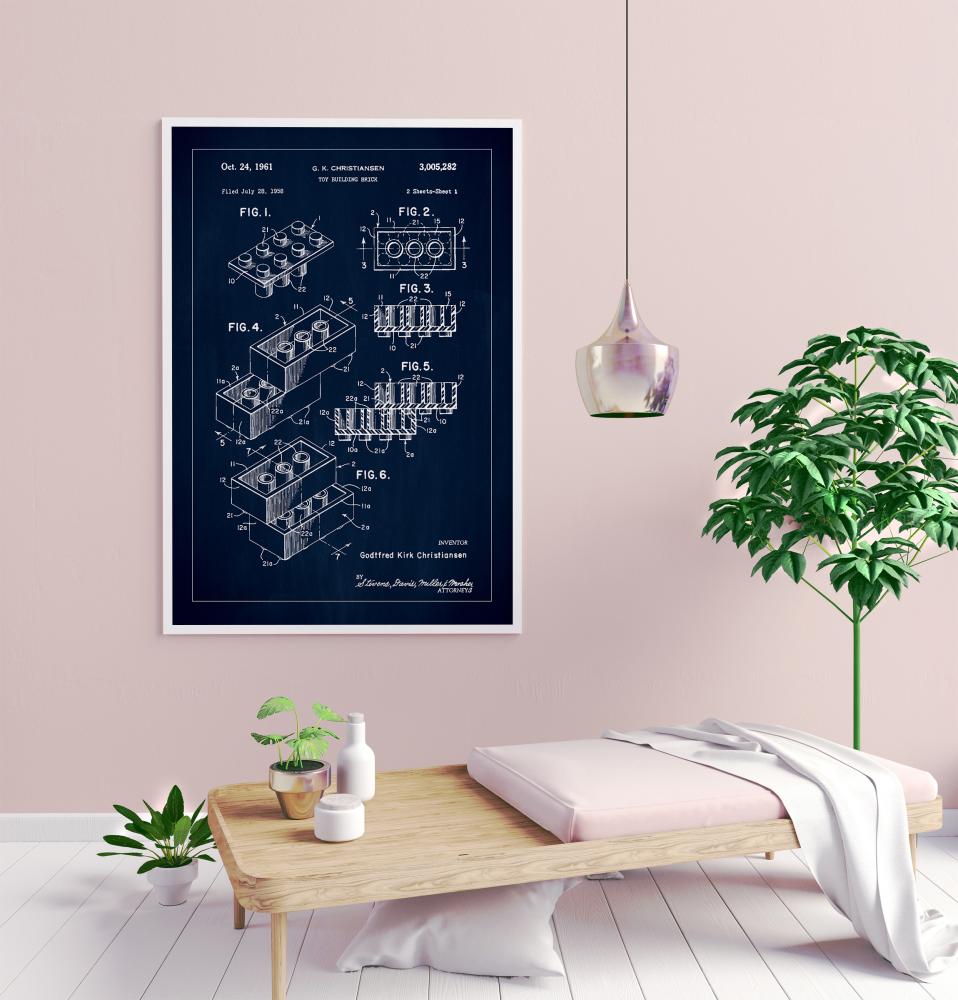 Patent Print - Lego Block I - Blue reklaamplakat