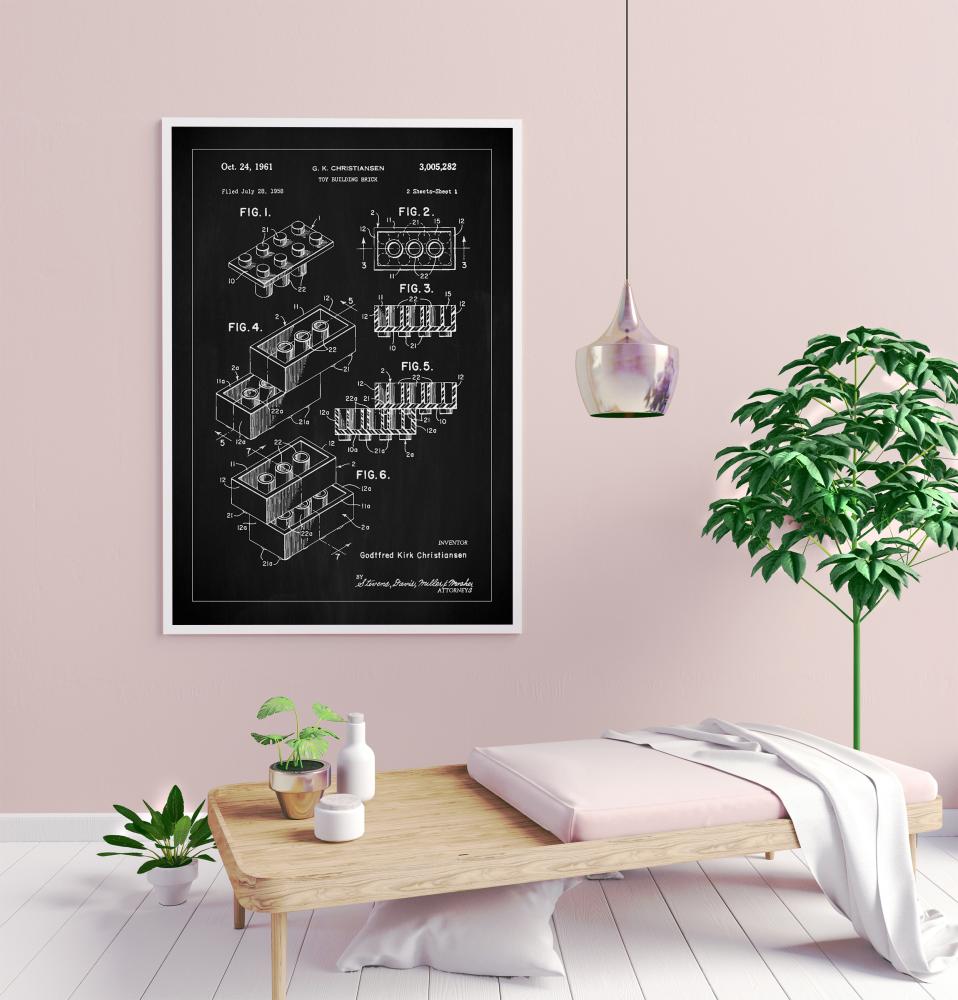 Patent Print - Lego Block I - Black reklaamplakat