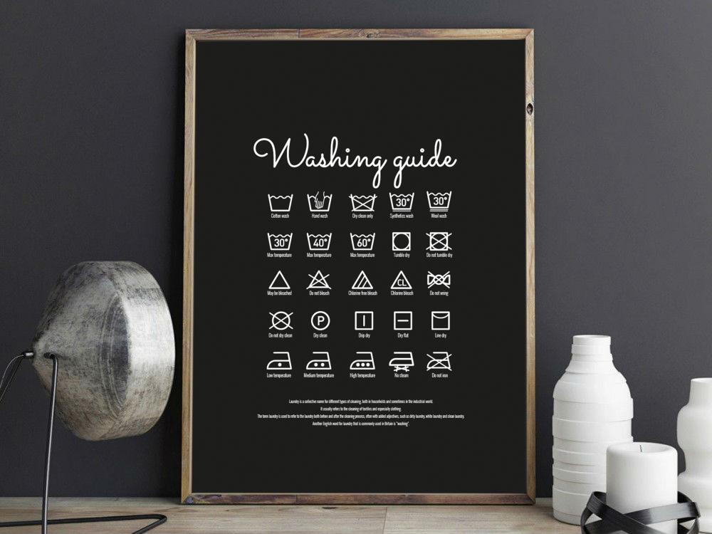 Washing guide - Black Plakat