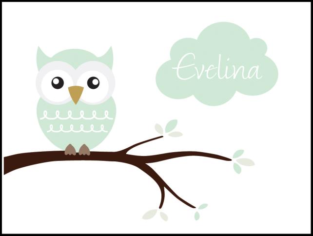 Owl Name reklaamplakat Light Green