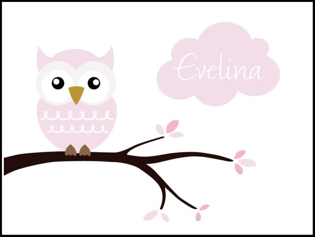 Owl Name reklaamplakat Pink