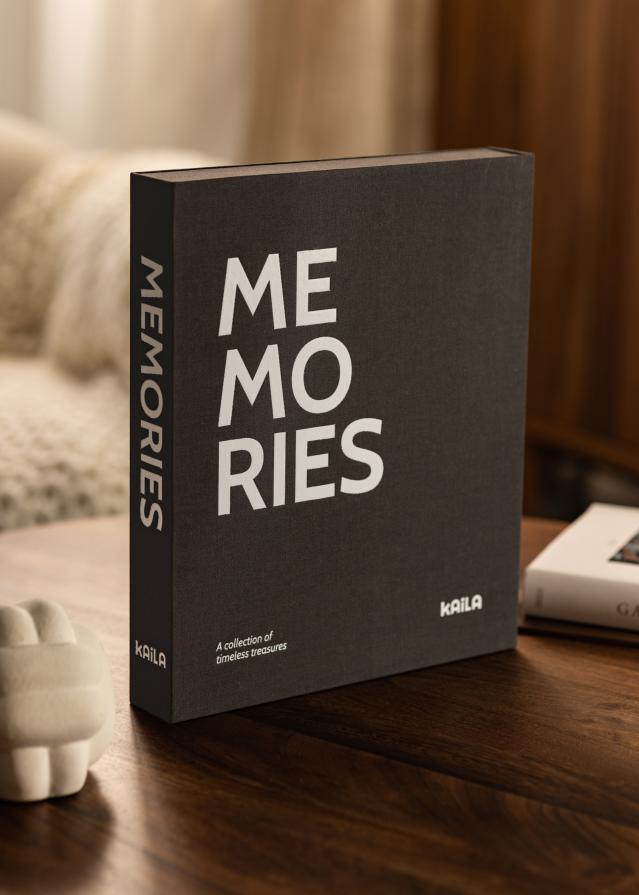 KAILA MEMORIES Black/White - Coffee Table Photo Album (60 mustad lehekülge)