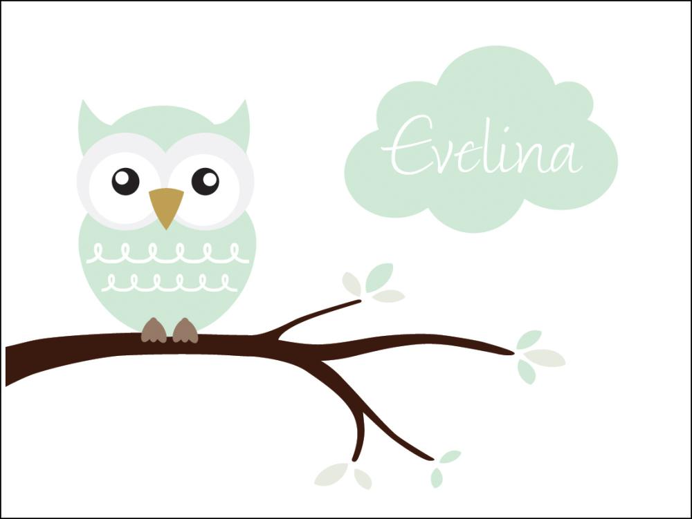 Owl Name reklaamplakat Light Green