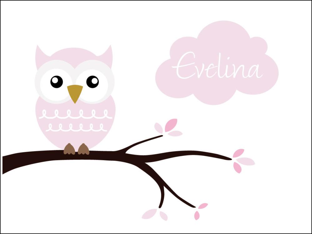 Owl Name reklaamplakat Pink