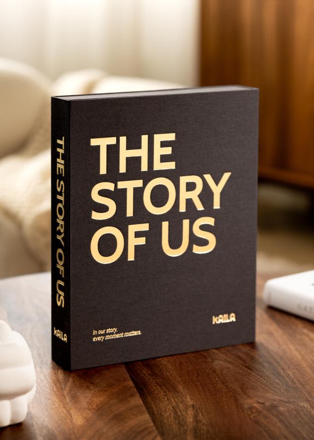 KAILA THE STORY OF US Creme - Coffee Table Photo Album (60 mustad lehekülge)