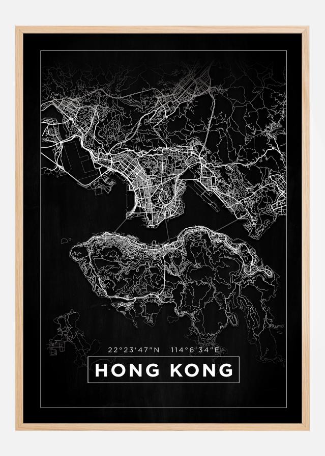 Kaart - Hong Kong - muster reklaamplakat