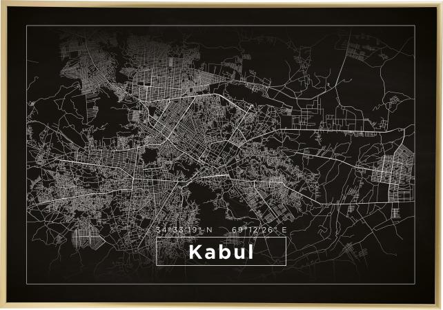 Kaart - Kabul - muster reklaamplakat