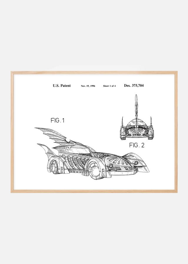 Patenteeritud joonistus - Batman - Batmobile 1996 sees reklaamplakat