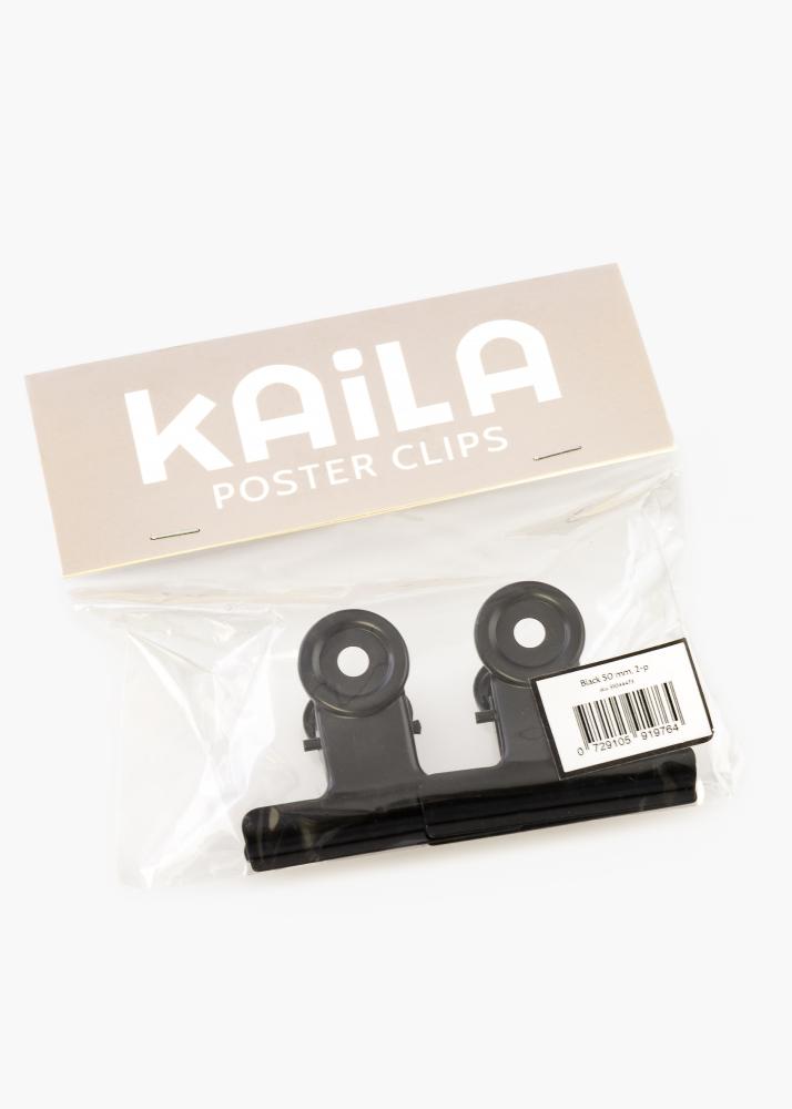 KAILA reklaamplakat Clip Black 50 mm - 2 pk