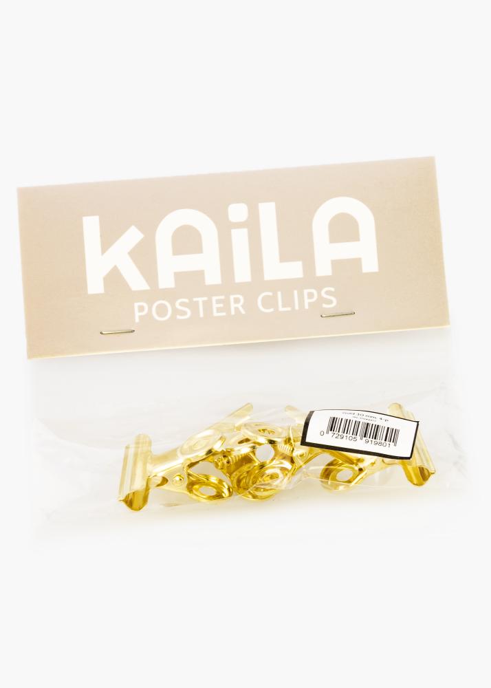 KAILA reklaamplakat Clip Gold 30 mm - 4 pk