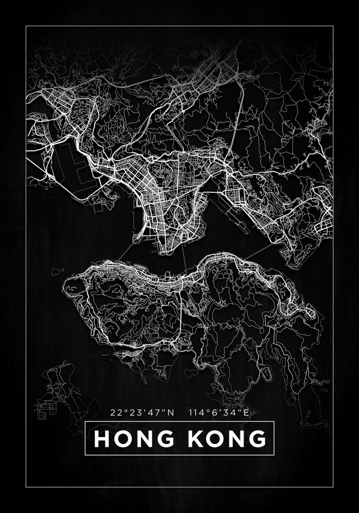 Kaart - Hong Kong - muster reklaamplakat