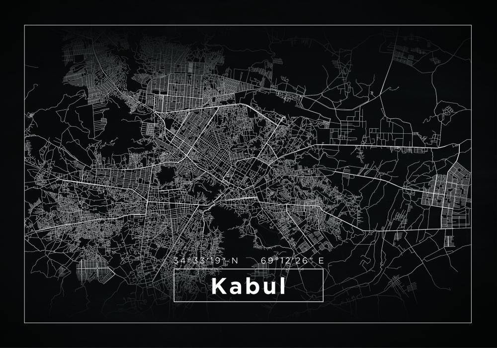 Kaart - Kabul - muster reklaamplakat