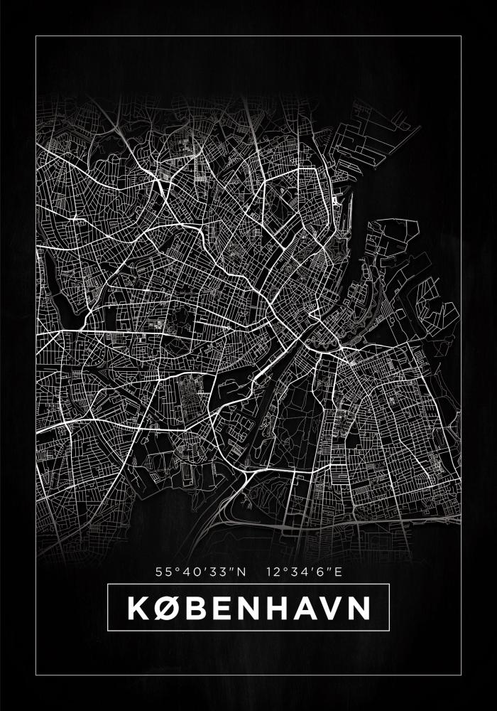 Kaart - København - muster reklaamplakat