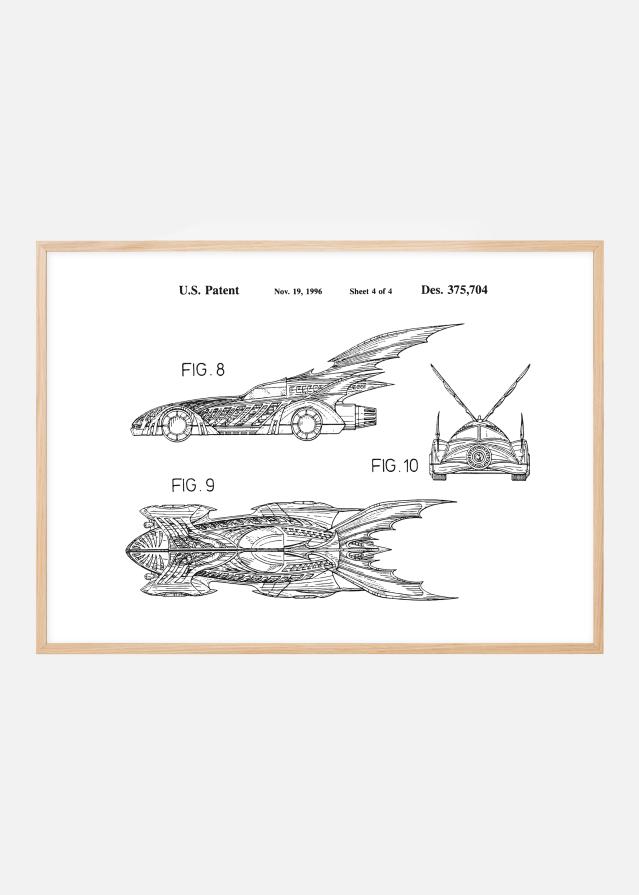 Patenteeritud joonistus - Batman - Batmobile 1996 IIII reklaamplakat