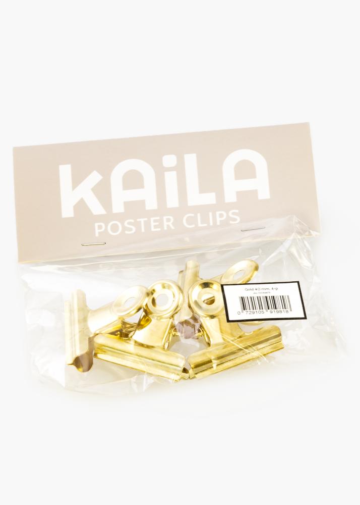 KAILA Plakat Clip Gold 40 mm - 4 pk