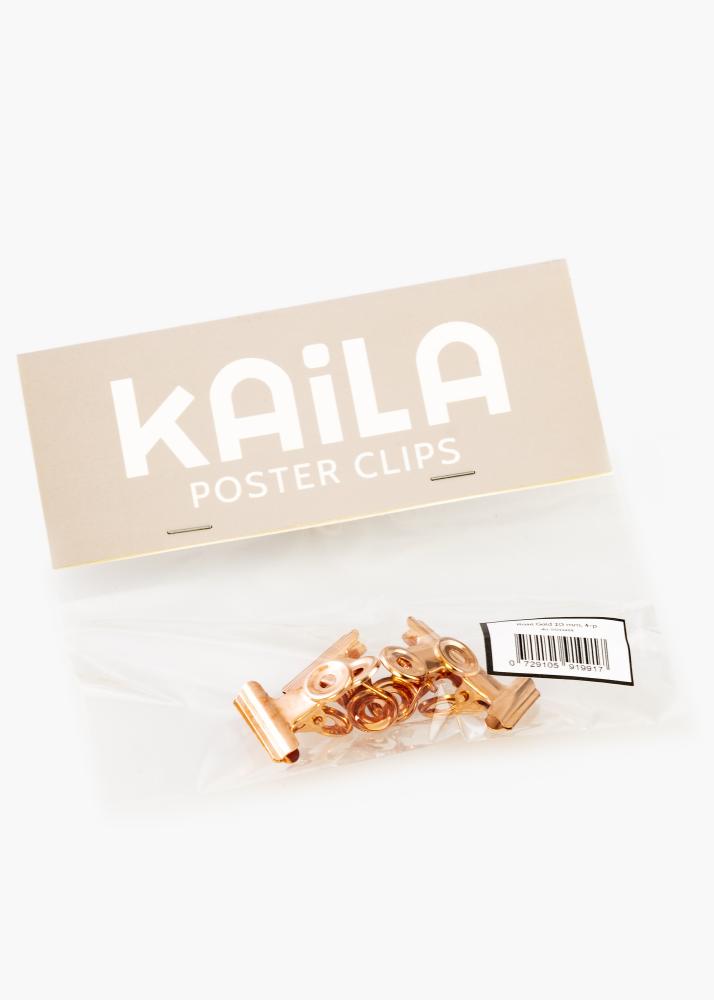 KAILA reklaamplakat Clip Rose Gold 20 mm - 4 pk