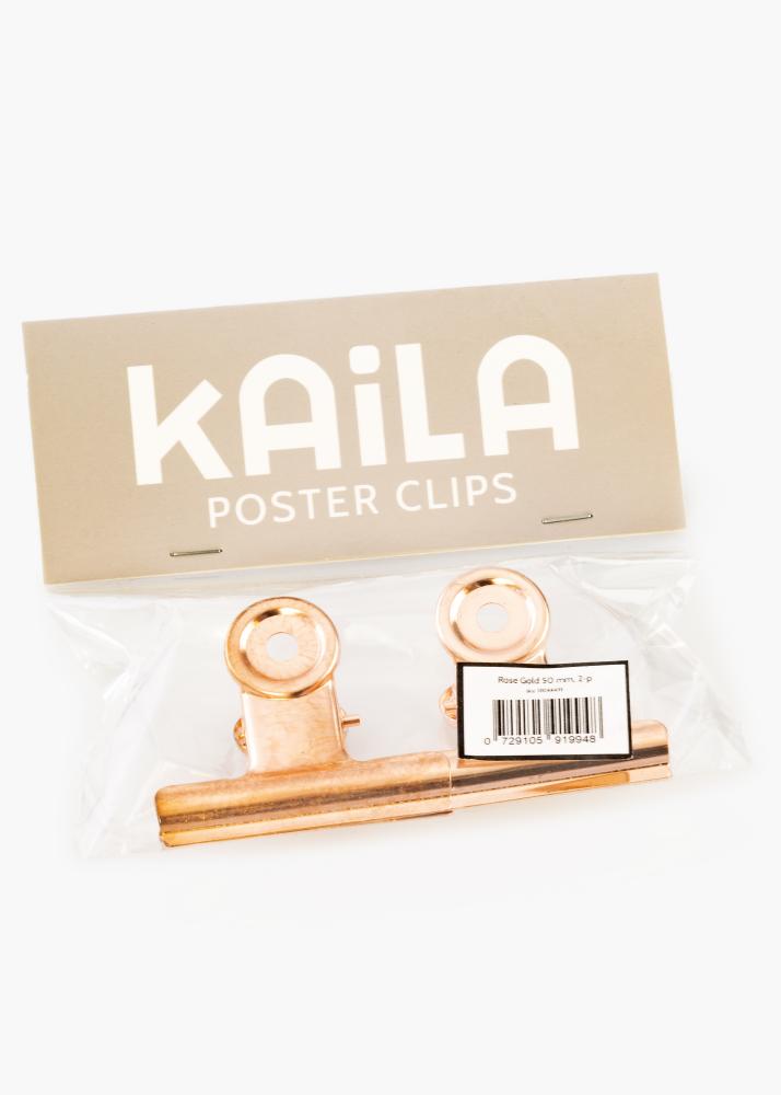 KAILA reklaamplakat Clip Rose Gold 50 mm - 2 pk