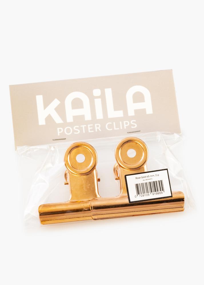 KAILA reklaamplakat Clip Rose Gold 65 mm - 2 pk