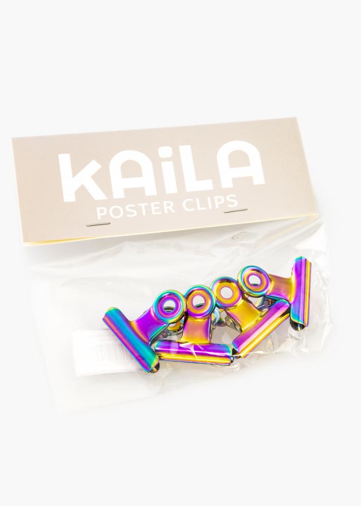 KAILA reklaamplakat Clip Rainbow 30 mm - 4 pk