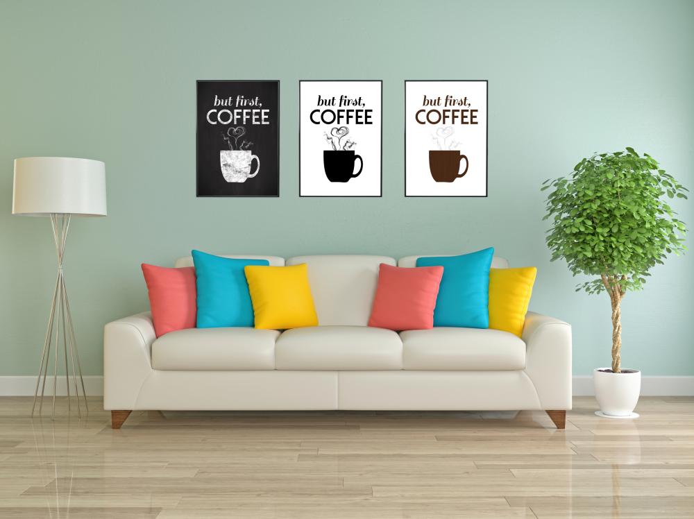 But first coffee - Svart reklaamplakat