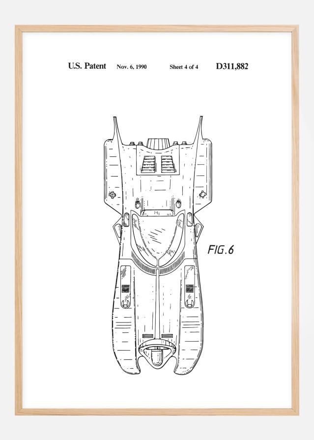 Patenteeritud joonistus - Batman - Batmobile 1990 IIII reklaamplakat