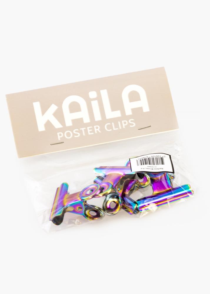 KAILA reklaamplakat Clip Rainbow 40 mm - 4 pk