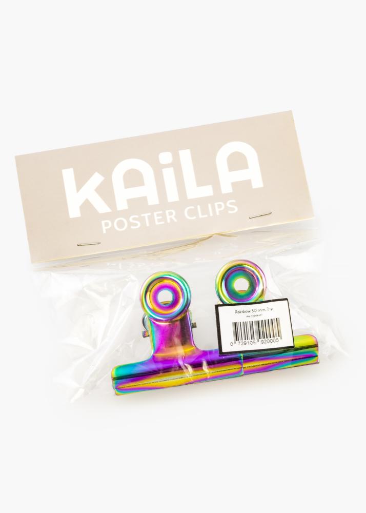 KAILA reklaamplakat Clip Rainbow 50 mm - 2 pk