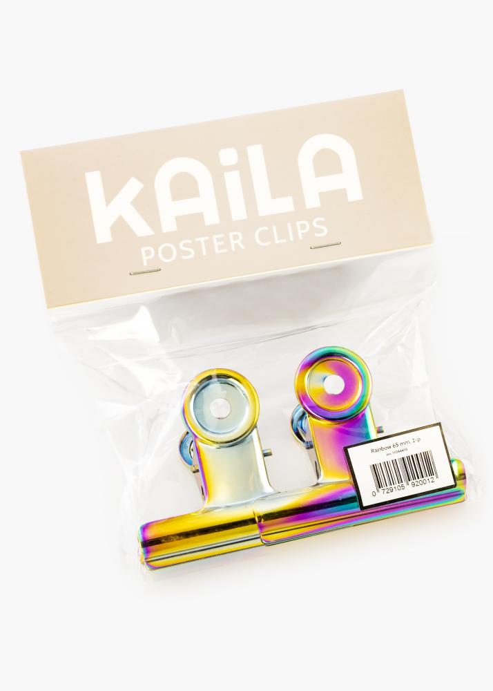 KAILA reklaamplakat Clip Rainbow 65 mm - 2 pk