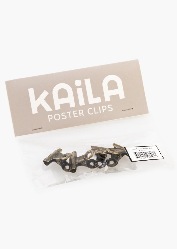 KAILA reklaamplakat Clip retro Bronze 20 mm - 4 pk