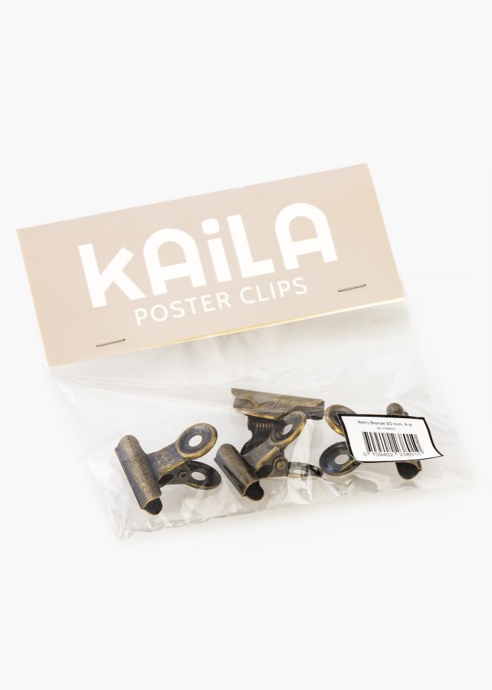 KAILA reklaamplakat Clip retro Bronze 30 mm - 4 pk