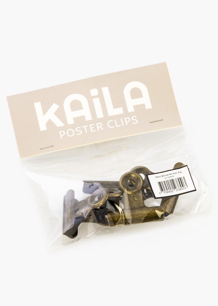 KAILA reklaamplakat Clip retro Bronze 40 mm - 4 pk