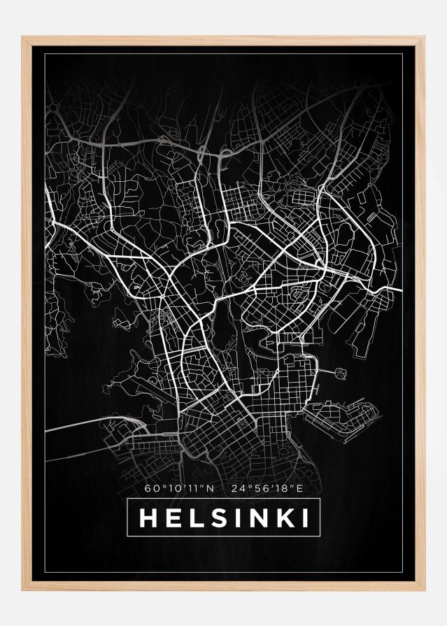 Kaart - Helsinki - muster reklaamplakat