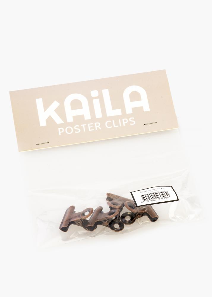 KAILA reklaamplakat Clip retro Brass 20 mm - 4 pk