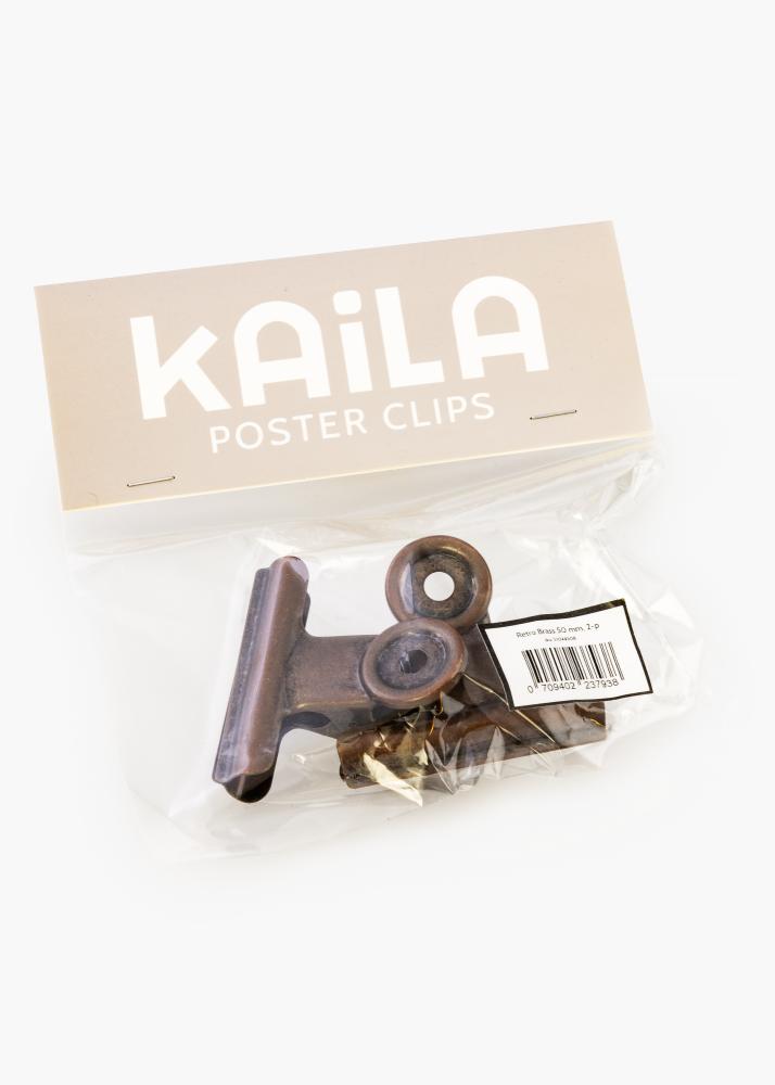 KAILA reklaamplakat Clip retro Brass 50 mm - 2 pk