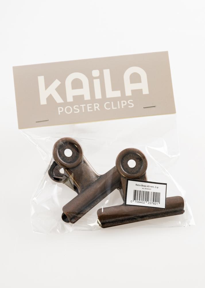 KAILA reklaamplakat Clip retro Brass 65 mm - 2 pk