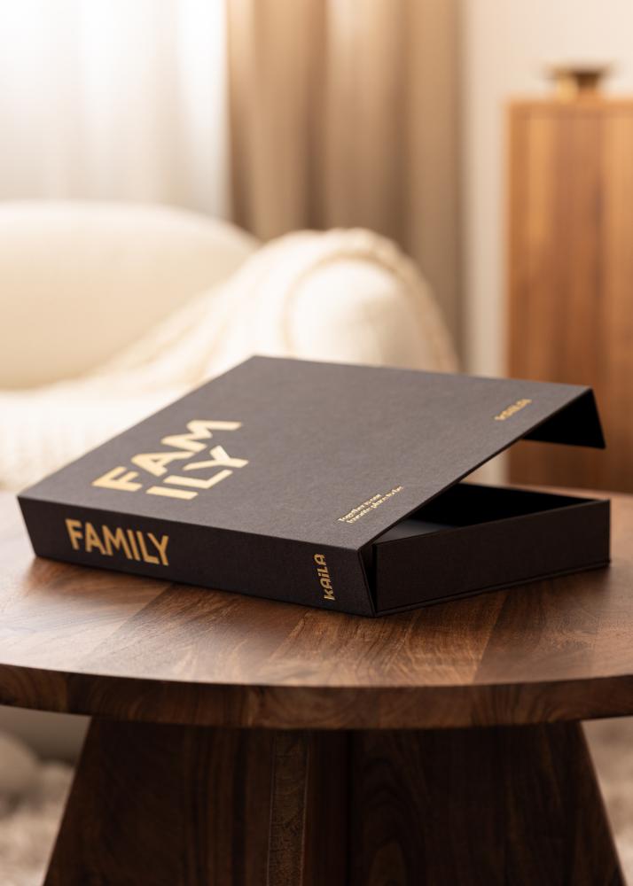 KAILA FAMILY Creme - Coffee Table Photo Album (60 mustad lehekuljed / 30 lehte)