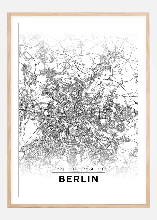 Kaart - Berlin - valge reklaamplakat