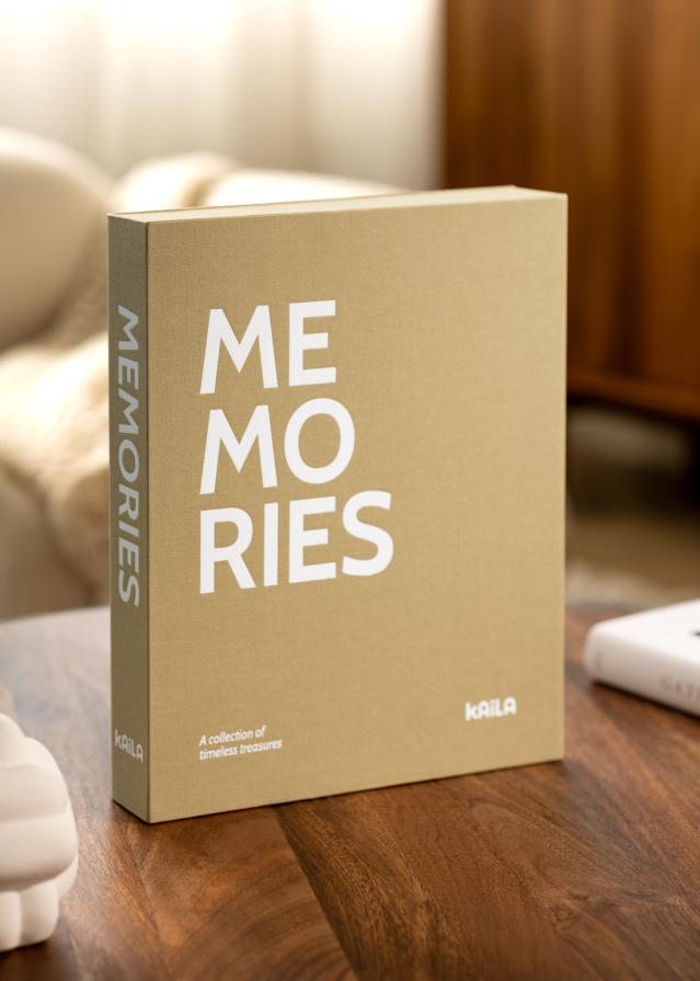 KAILA MEMORIES Vanilla - Coffee Table Photo Album (60 mustad lehekuljed)