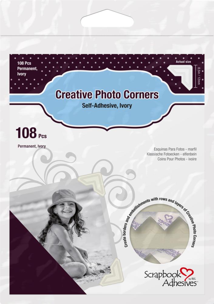 3L Creative Photo Corners valge - 108 tk