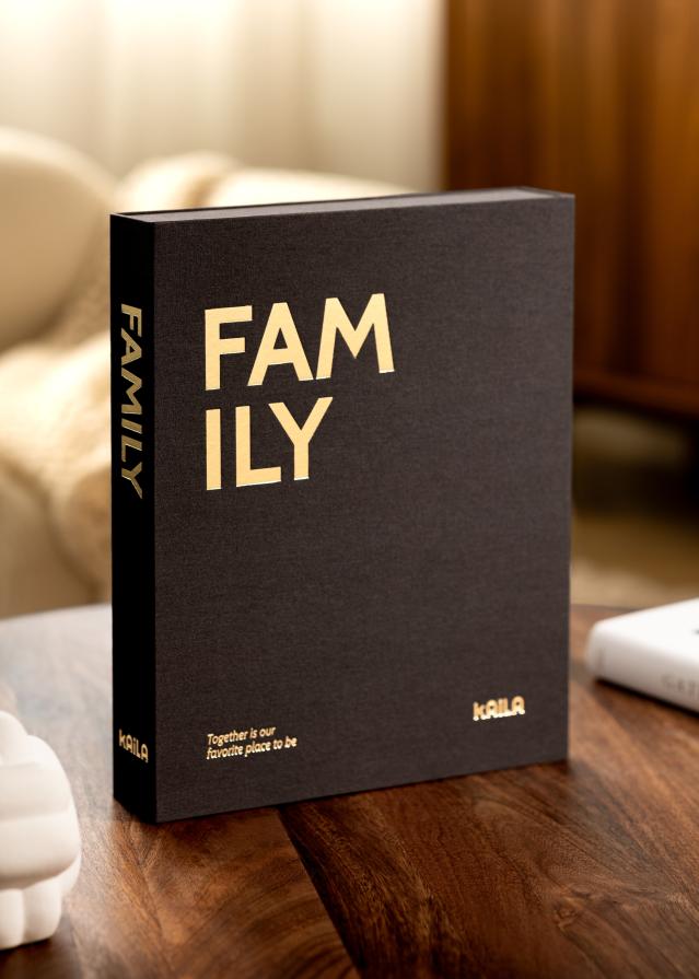 KAILA FAMILY Creme - Coffee Table Photo Album (60 mustad lehekuljed / 30 lehte)